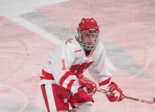 Sharon Cole, Wisconsin Women's Hockey, playing against Minnesota on Dec. 4, 2004