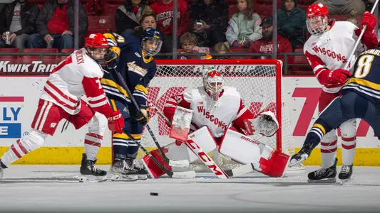 Kyle McClellan in goal against Augustana