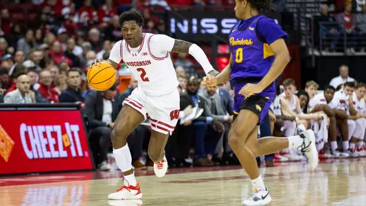 AJ Storr during an exhibition vs. UW-Stevens Point