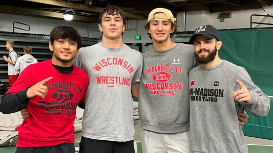 Wisconsin wrestlers Nicolar Rivera (133 pounds), Luke Condon (174 pounds), Dean Hamiti (165 pounds) and Eric Barnett (125 pounds) all won titles at the 2023 Michigan State Open in East Lansing, Michigan on Saturday, Nov. 11, 2023.