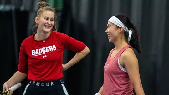 Alina Mukhortova with Teammate