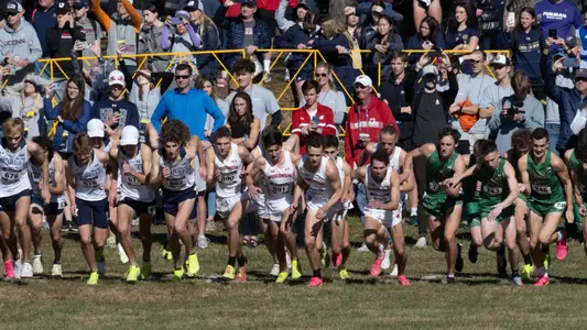 Wisconsin men's cross country time runs off the start line at 2023 NCAA Championships