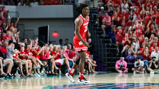 John Blackwell yells in excitement during a game vs. Virginia