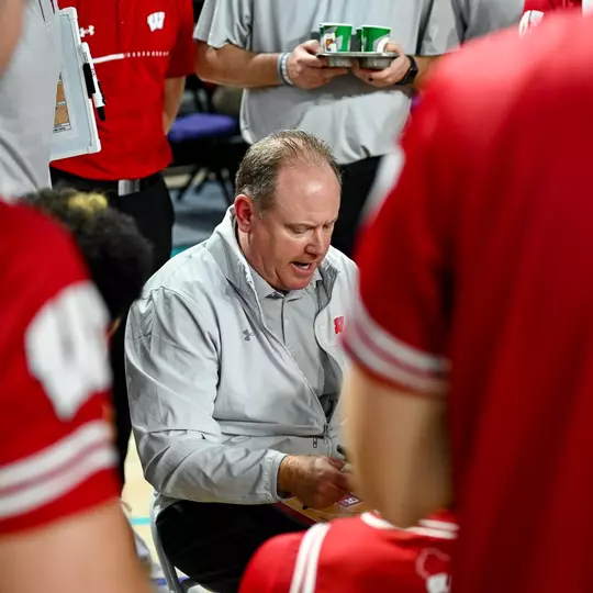 Coach Greg Gard against Virginia