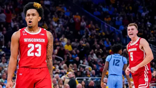 Chucky Hepburn and Tyler Wahl during a game at Marquette