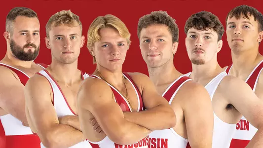Wisconsin wrestlers competing in the 2023 Pointer Open in Stevens Point, Wisconsin on Saturday, Nov. 4, 2023. Isaac Klarkowski, Gavin Model, Cody Goebel, Graham Calhoun, Danny Sheen and Brooks Empey
