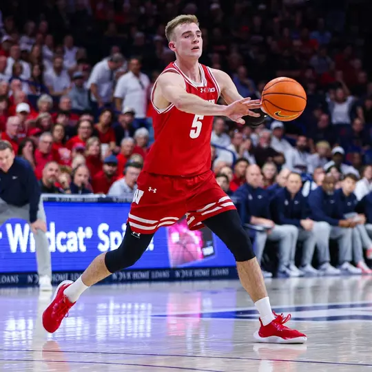 Tyler Wahl (5) against Arizona
