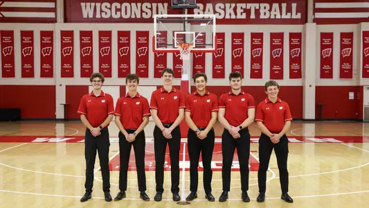2023-24 Wisconsin Spirit Squad Bucky Badger Team Photo at Kohl Center