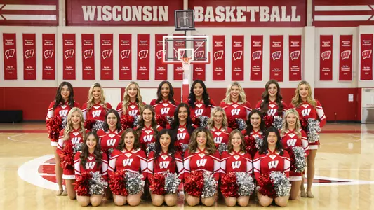 2023-24 Wisconsin Spirit Squad Dance Team Photo at Kohl Center