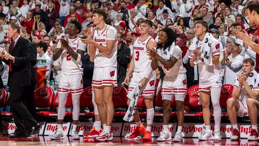 Badger bench during a game vs. Marquette