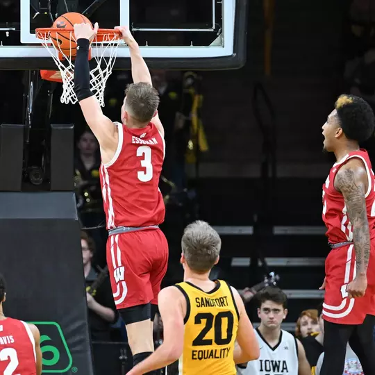 Connor Essegian (3) against Iowa during 2022-23 season