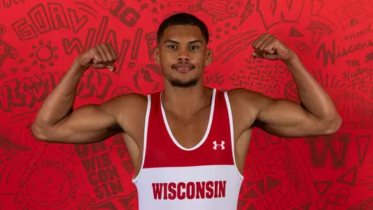 Max Maylor poses during athletic portrait day September 8, 2023 in Madison, Wisconsin.Photo by Darren Hauck/Wisconsin Athletic Communications
