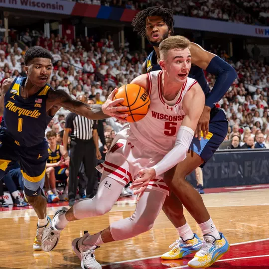 Tyler Wahl (5) against Marquette