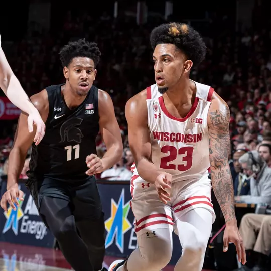 Chucky Hepburn (23) against MSU during the 2022-23 season