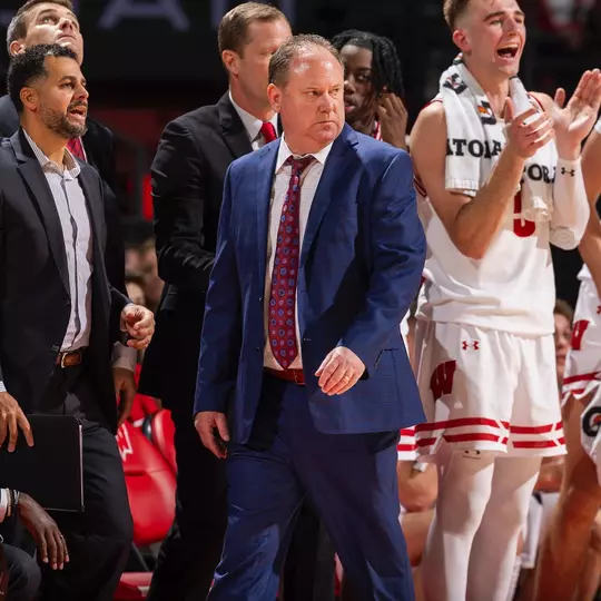 Head coach Greg Gard against Marquette
