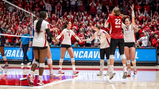 Volleyball team celebrates