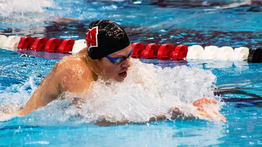 Dominik Mark Torok competes in the breasstroke