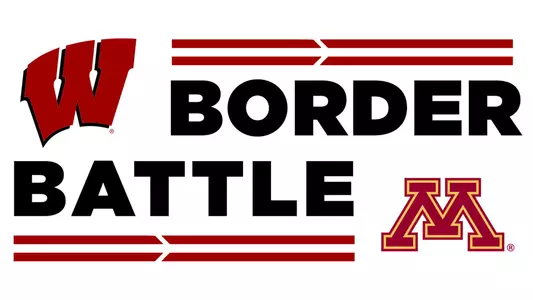 Border Battle: Wisconsin vs. Minnesota (with logos of Wisconsin and Minnesota)