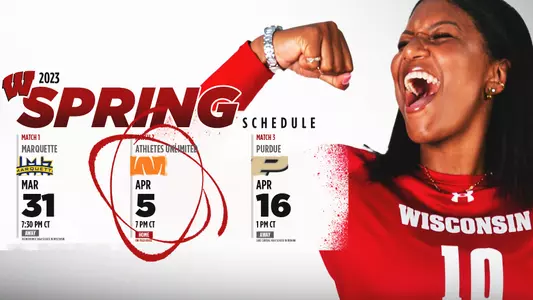 Spring volleyball schedule graphic