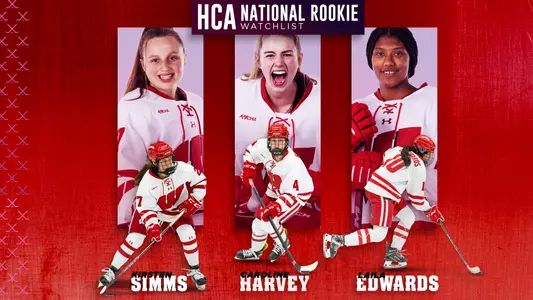Laila Edwards, Kirsten Simms and Caroline Harvey were named to the HCA Rookie of the Year Watch List on Thursday, Feb. 2