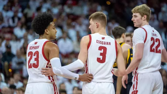 Men's Basketball team during game vs. Iowa