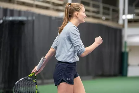 Alina Mukhortova celebrates during a match