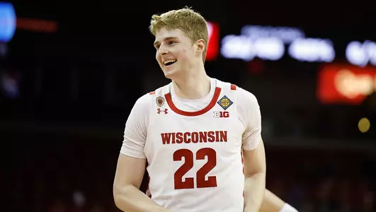 Steven Crowl smiles during an NIT game vs. Bradley