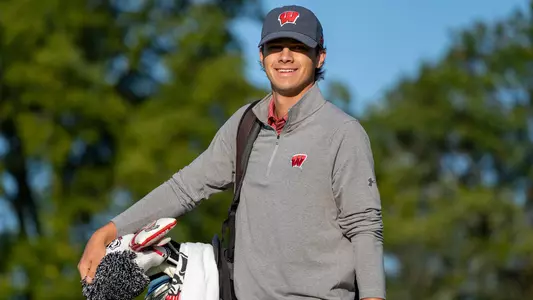 Cameron Huss, men's golf, at the 2022 Badger Invitational at University Ridge Golf Course in Madison, Wis.