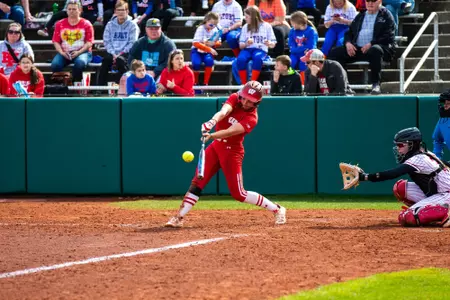 Katie Keller hitting the ball