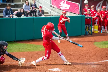 Emily Bojan hitting the ball