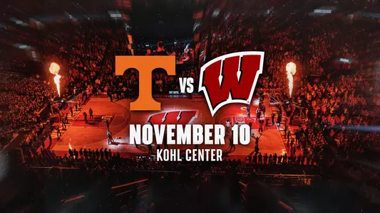 Wisconsin vs. Tennessee game announcement headline graphic