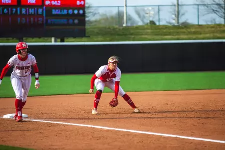 Skylar Sirashney ready at third base