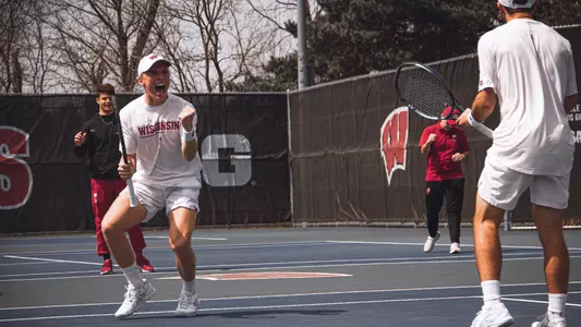 Robin Parts and Sebastian Vile celebrate vs. Indiana