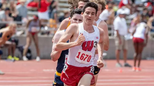 Bob Liking competes in the 5,000 meters at the Big Ten Championships