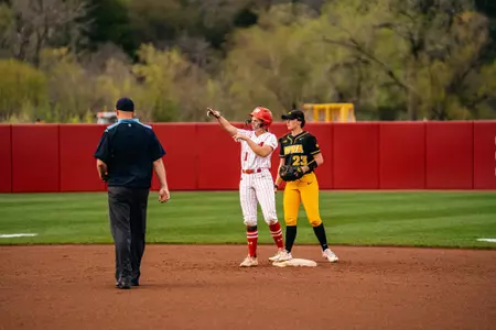 Katie Keller standing on second after double