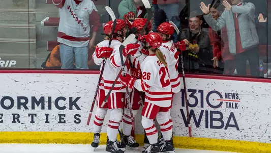 Wisconsin Women's Hockey Goal Celebration