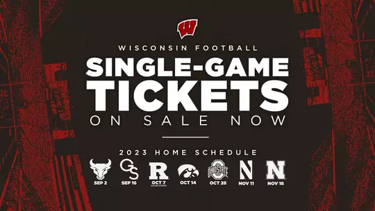 Wisconsin football single game tickets on sale now!