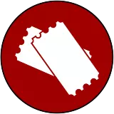 Red circle icon image with white tickets representing Student Tickets