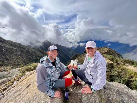 Joe and Annie Thomas, Wisconsin alumni, at Machu Picchu