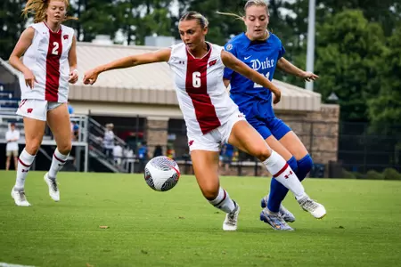 maddie ishaug battles for ball