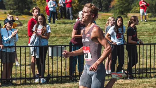 Nick Hruskoci runs unattached at Badger Classic