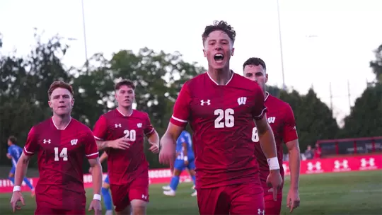 Mitchell Dryden celebrates goal against Kentucky