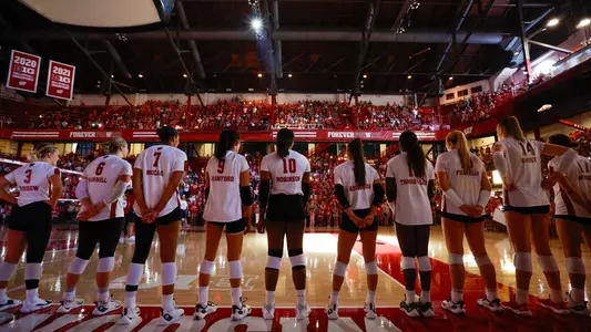 Badgers line the court prior to starting lineups