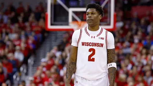 AJ Storr during a game at the Kohl Center