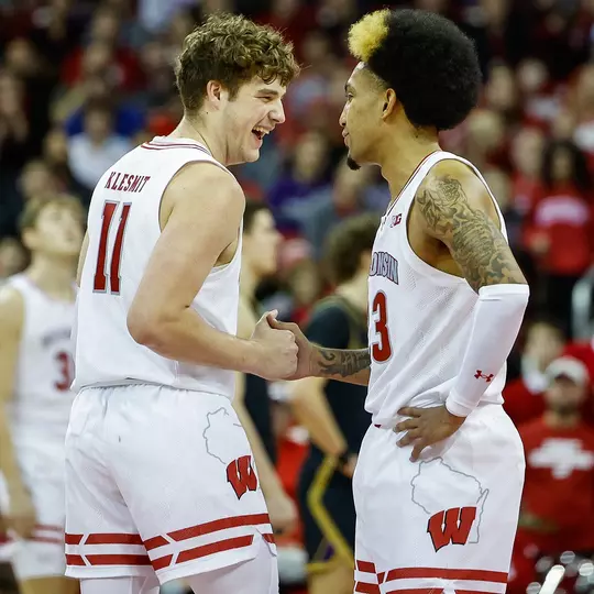 Chucky Hepburn and Max Klesmit during a game against Northwestern