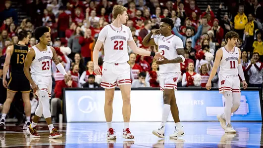 Crowl, Hepburn, Klesmit and Storr during a game against Northwestern
