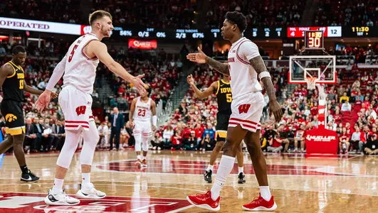 AJ Storr and Tyler Wahl during a game vs. Iowa