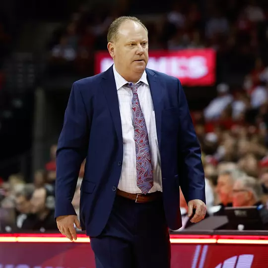 Greg Gard during a game vs. Iowa in 2024