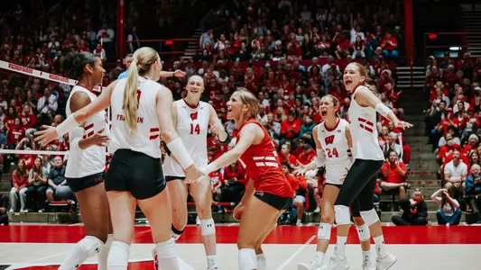 Badgers celebrate in match vs Maryland