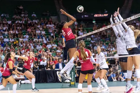 Carter Booth swings out of the middle